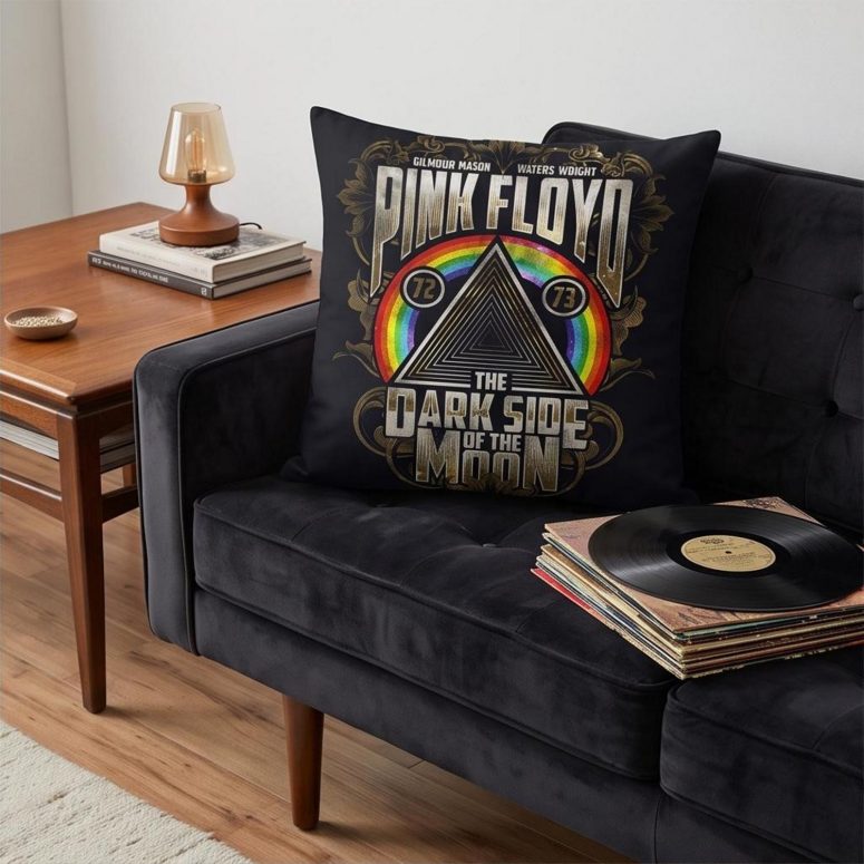 Pink Floyd Pillow Cover - Dark Side Of The Moon 1972 1973 Pink Floyd Pillow Cover - Dark Side Of The Moon 1972 1973