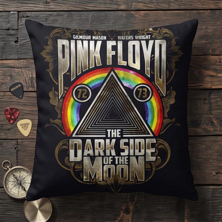 Pink Floyd Pillow Cover - Dark Side Of The Moon 1972 1973 Pink Floyd Pillow Cover - Dark Side Of The Moon 1972 1973