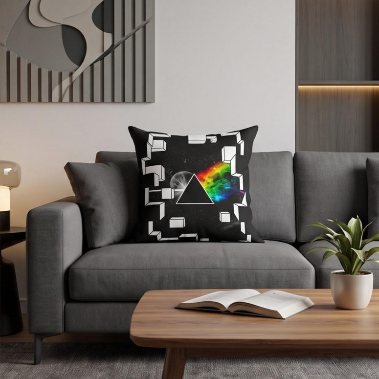 Pink Floyd Pillow Cover - Dark Side of the Moon Galaxy Break Wall Pink Floyd Pillow Cover - Dark Side of the Moon Galaxy Break Wall