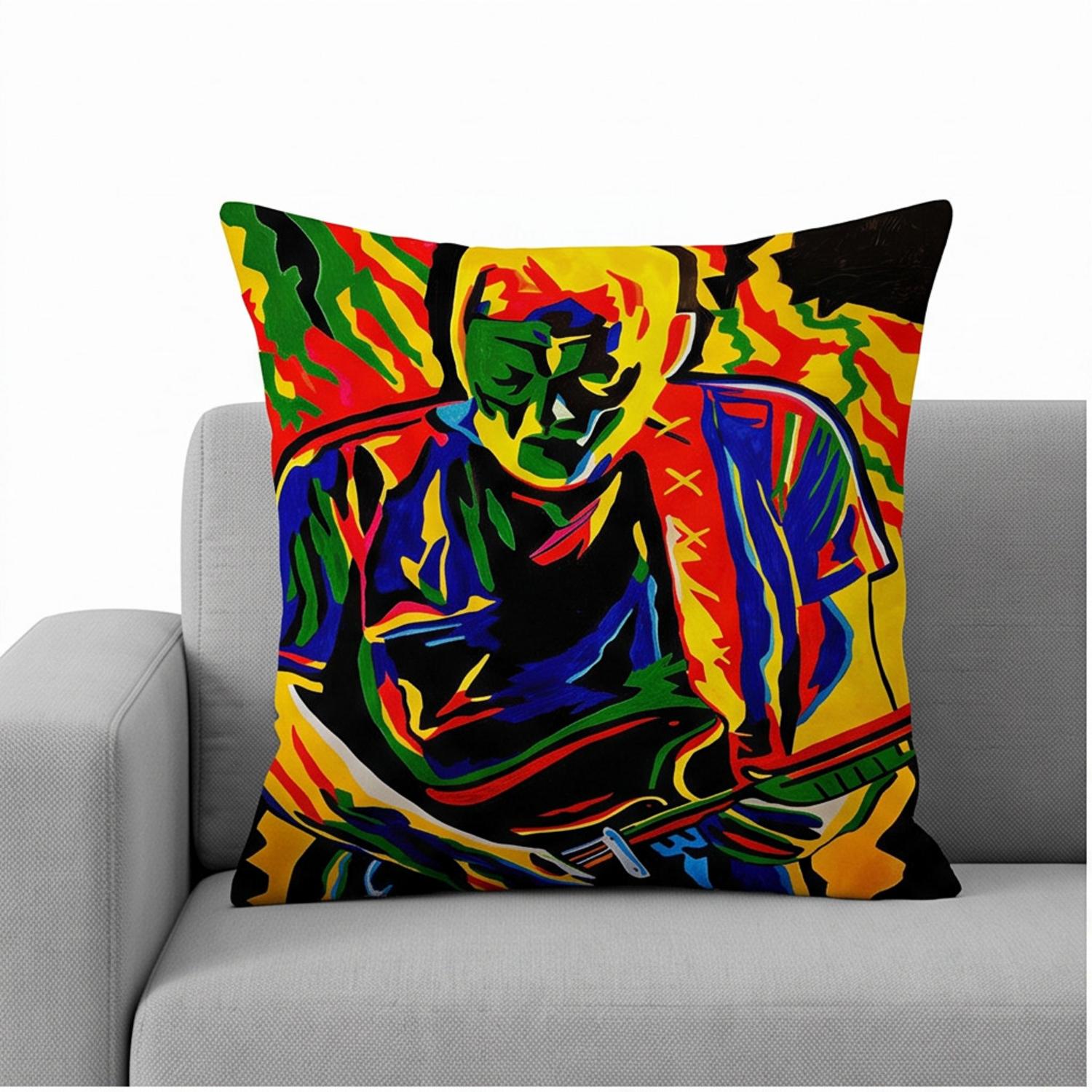 Pink Floyd Pillow Cover - David Gilmour Legend Abstract Art Pink Floyd Pillow Cover - David Gilmour Legend Abstract Art