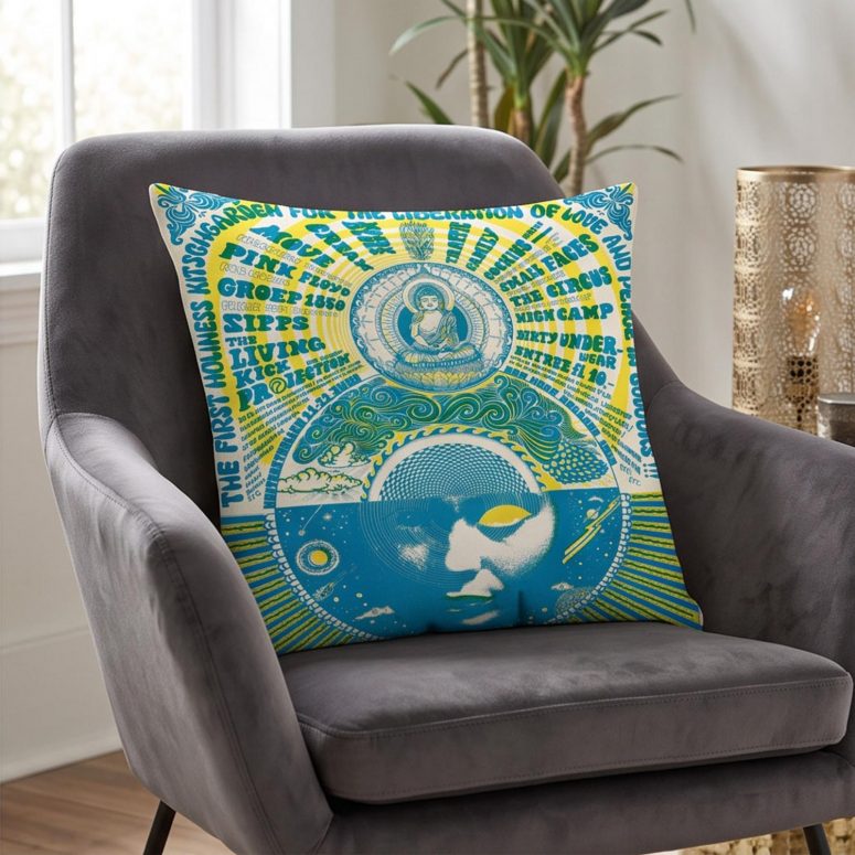 Pink Floyd Pillow Cover - Den Haag Netherlands 1968 Concert