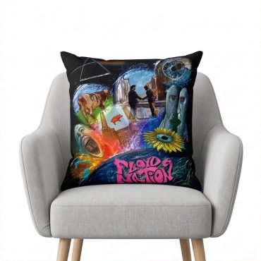 Pink Floyd Pillow Cover - DSOTM WYWH Animals Album Collage oil painting Pink Floyd Pillow Cover - DSOTM WYWH Animals Album Collage oil painting