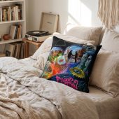 Pink Floyd Pillow Cover - DSOTM WYWH Animals Album Collage oil painting Pink Floyd Pillow Cover - DSOTM WYWH Animals Album Collage oil painting