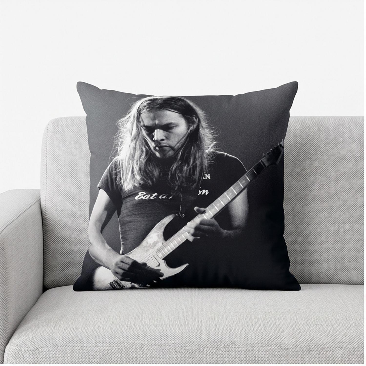 Pink Floyd Pillow Cover - Gilmour at Earls Court with the Black Strat 1973 Pink Floyd Pillow Cover - Gilmour at Earls Court with the Black Strat 1973