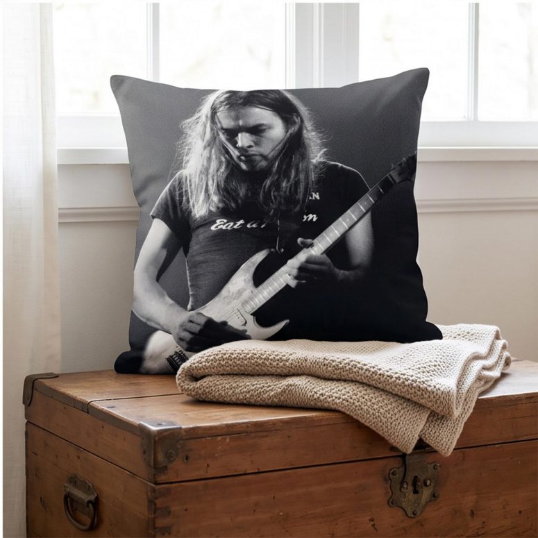Pink Floyd Pillow Cover - Gilmour at Earls Court with the Black Strat 1973 Pink Floyd Pillow Cover - Gilmour at Earls Court with the Black Strat 1973