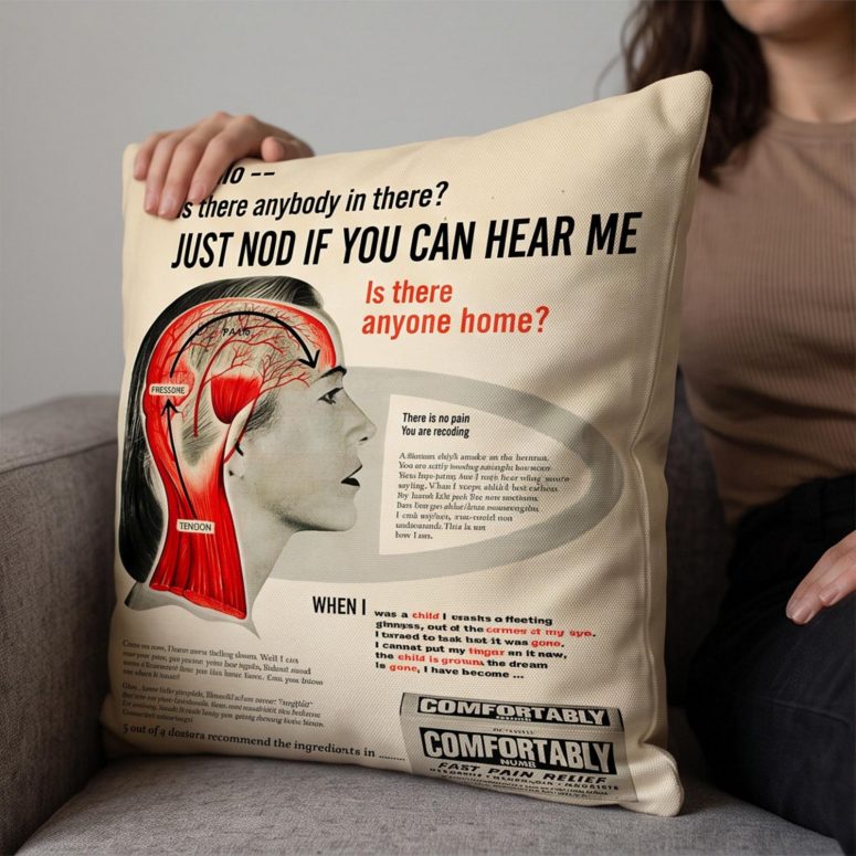 Pink Floyd Pillow Cover - Hello Is There Anybody In There