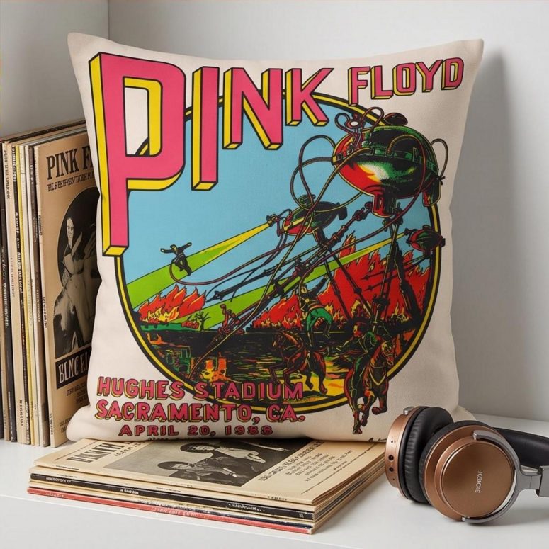 Pink Floyd Pillow Cover - Hughes Stadium Sacramento Concert