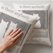 Pink Floyd Pillow Cover - Is There Any Body Out There Funny Witchy Cat Pink Floyd Pillow Cover - Is There Any Body Out There Funny Witchy Cat