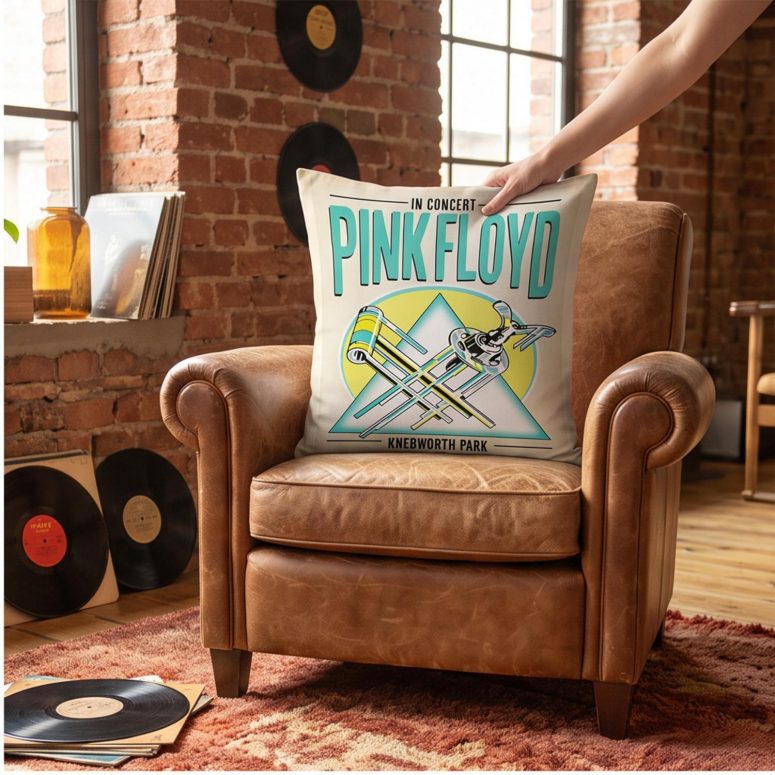 Pink Floyd Pillow Cover - Knebworth Park 1975 Pink Floyd Pillow Cover - Knebworth Park 1975