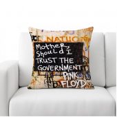 Pink Floyd Pillow Cover - Mother Should I Trust The Government Berlin Wall 1990