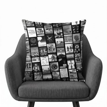 Pink Floyd Pillow Cover - Pink Floyd Artwork Poster Collage Black White