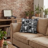Pink Floyd Pillow Cover - Pink Floyd Artwork Poster Collage Black White