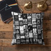 Pink Floyd Pillow Cover - Pink Floyd Artwork Poster Collage Black White