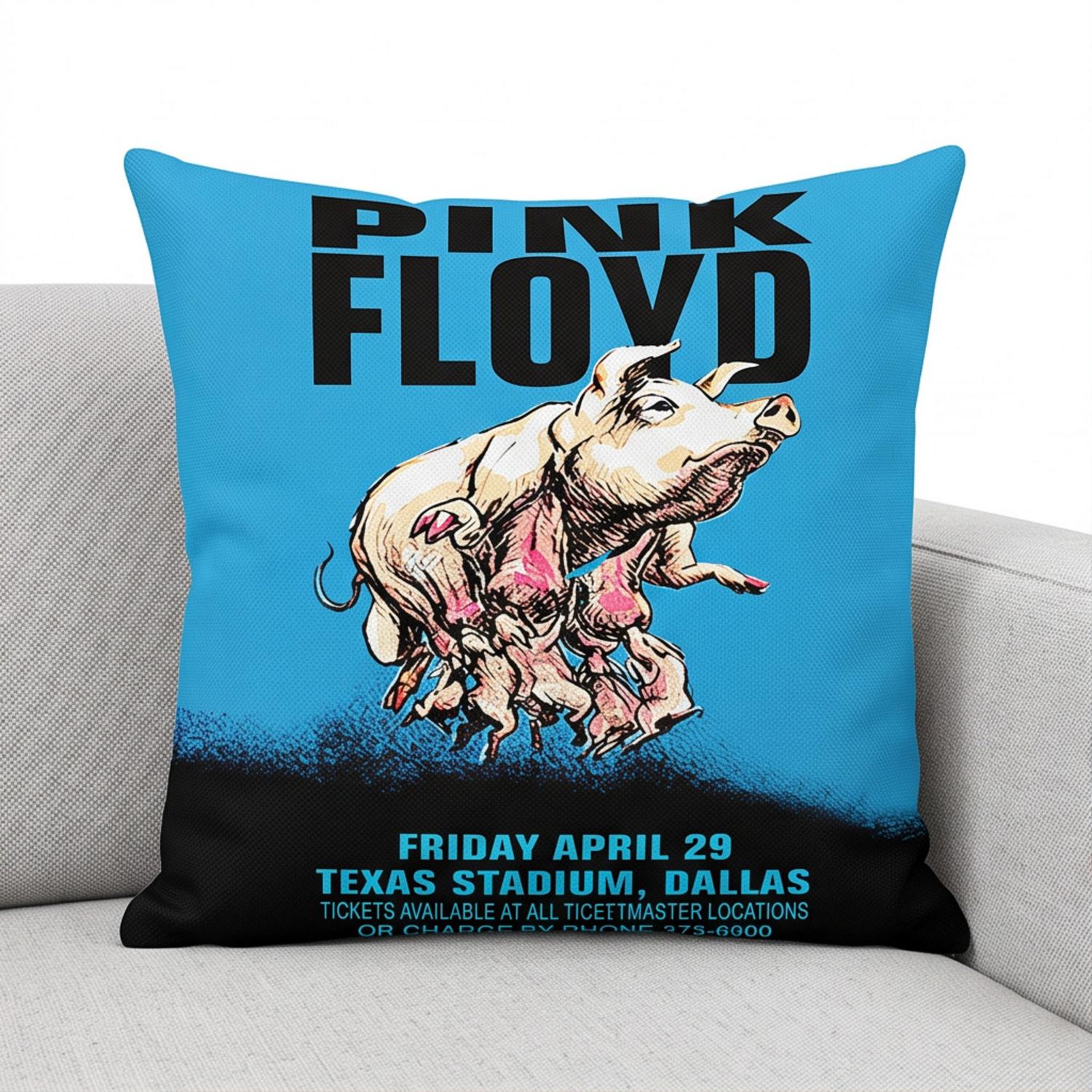 Pink Floyd Pillow Cover - Pink Floyd Dallas Texas 1994 Concert Pink Floyd Pillow Cover - Pink Floyd Dallas Texas 1994 Concert