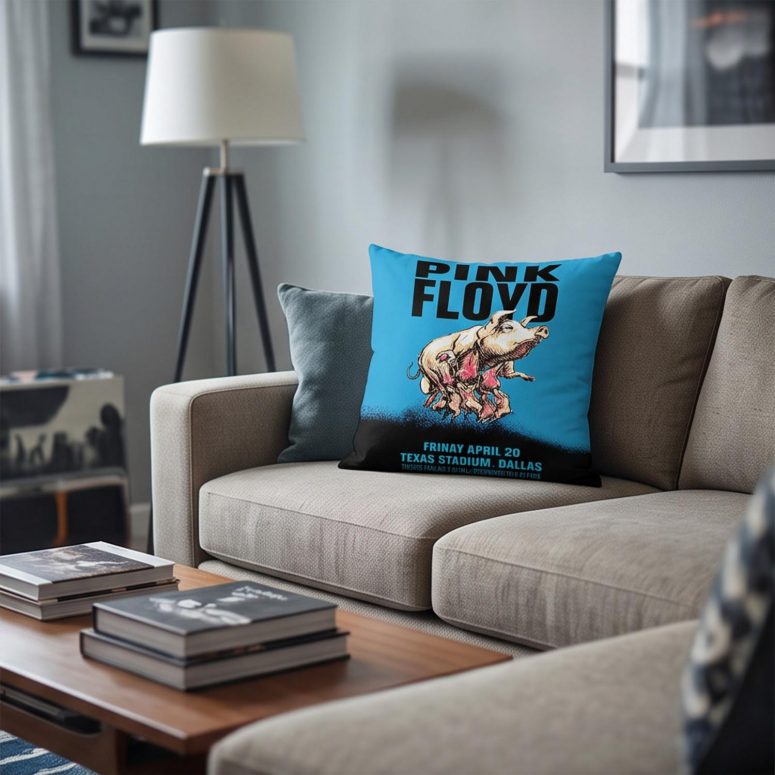 Pink Floyd Pillow Cover - Pink Floyd Dallas Texas 1994 Concert Pink Floyd Pillow Cover - Pink Floyd Dallas Texas 1994 Concert