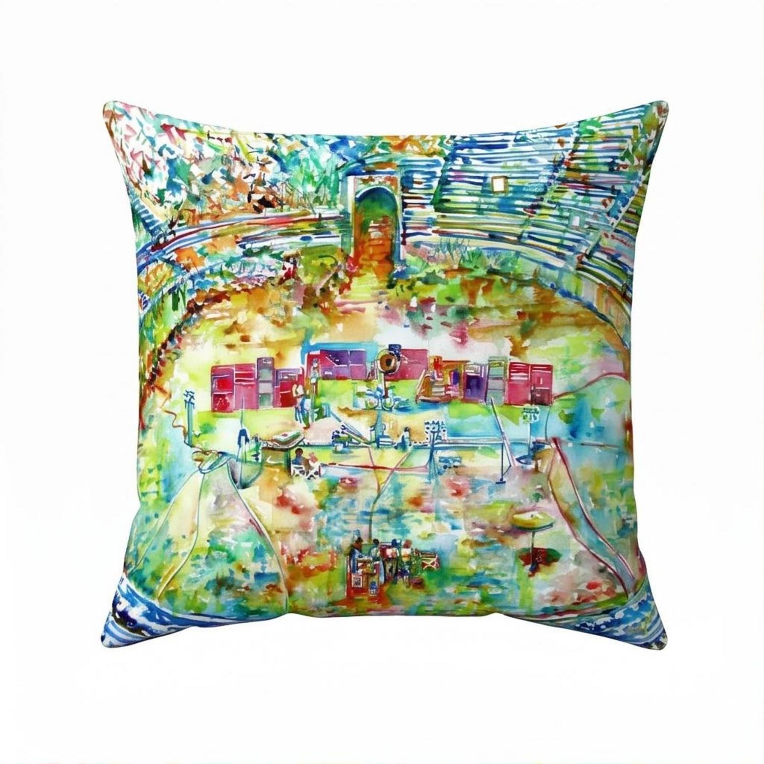 Pink Floyd Pillow Cover - Pink Floyd in concert at Pompeii Watercolor Pink Floyd Pillow Cover - Pink Floyd in concert at Pompeii Watercolor