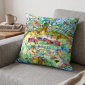 Pink Floyd Pillow Cover - Pink Floyd in concert at Pompeii Watercolor Pink Floyd Pillow Cover - Pink Floyd in concert at Pompeii Watercolor