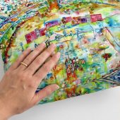 Pink Floyd Pillow Cover - Pink Floyd in concert at Pompeii Watercolor Pink Floyd Pillow Cover - Pink Floyd in concert at Pompeii Watercolor