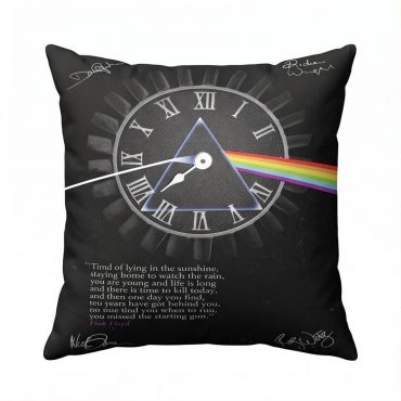 Pink Floyd Pillow Cover - Pink Floyd quote Time Art Pre Signed