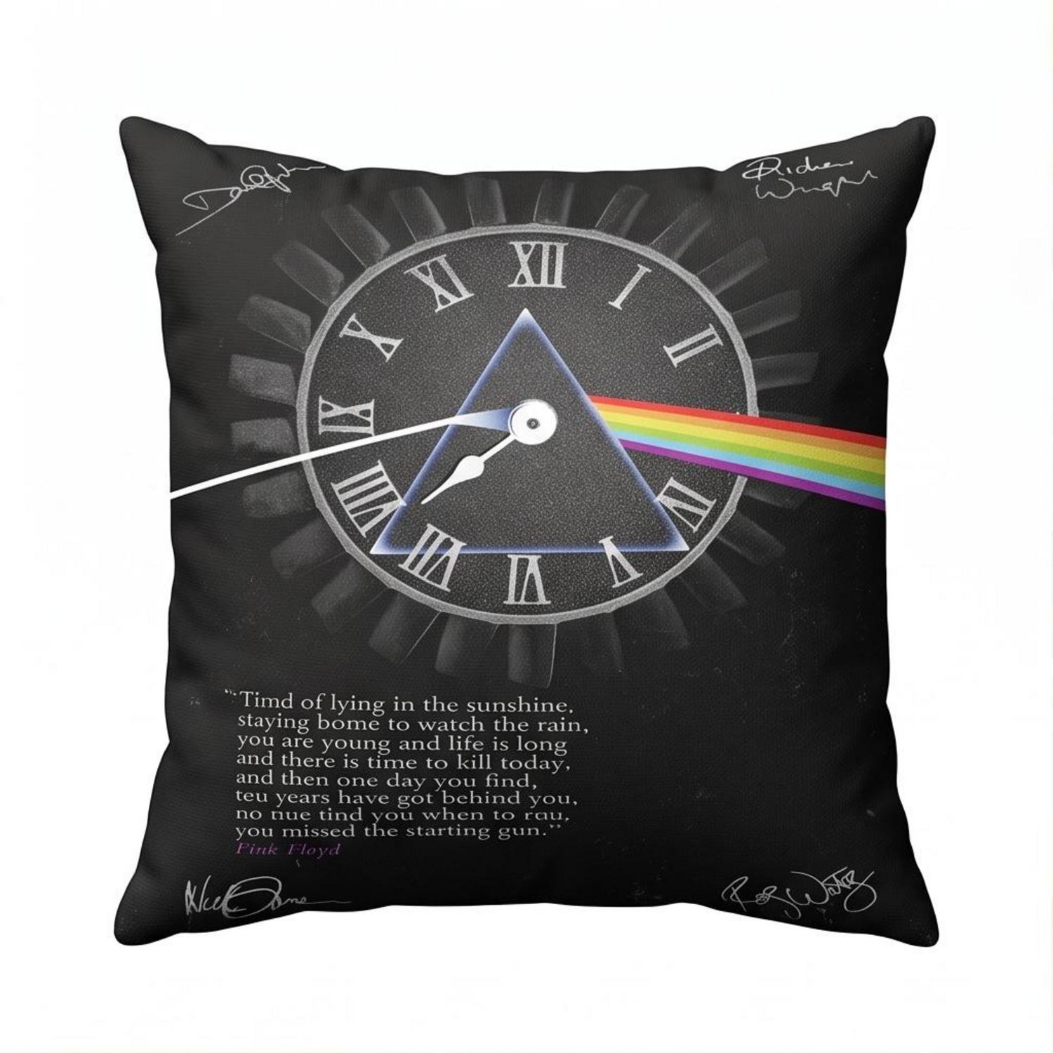 Pink Floyd Pillow Cover - Pink Floyd quote Time Art Pre Signed Pink Floyd Pillow Cover - Pink Floyd quote Time Art Pre Signed