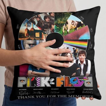 Pink Floyd Pillow Cover - Pink Floyd Shirt Time Line Album Collage Signature
