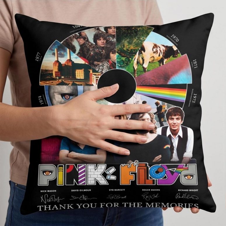 Pink Floyd Pillow Cover - Pink Floyd Shirt Time Line Album Collage Signature Pink Floyd Pillow Cover - Pink Floyd Shirt Time Line Album Collage Signature