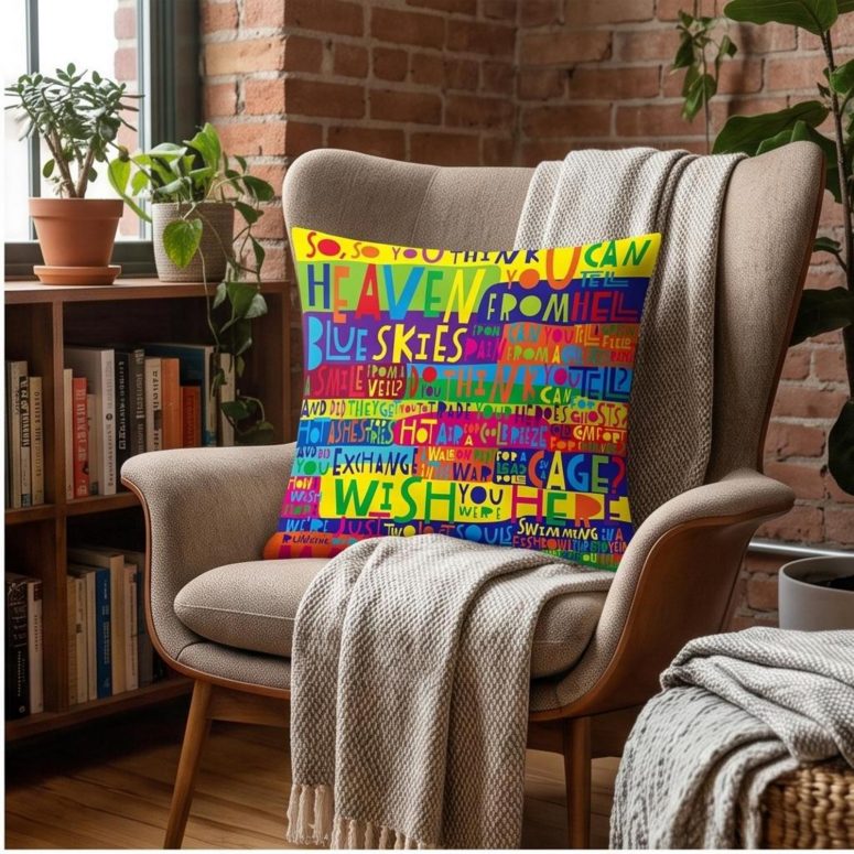 Pink Floyd Pillow Cover - Pink Floyd Wish You Were Here Limited Edition Art Print Signed LyricArt