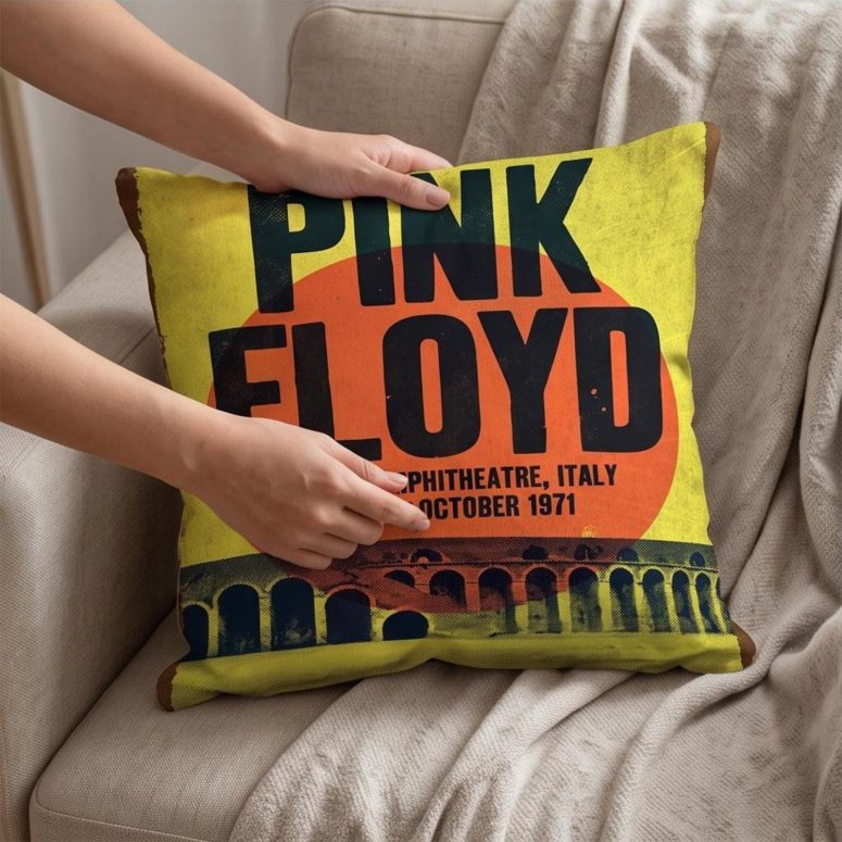 Pink Floyd Pillow Cover - Pompeii Amphitheatre Italy 1971
