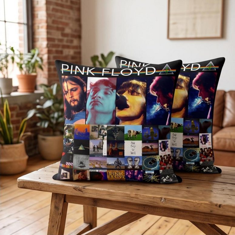 Pink Floyd Pillow Cover - Retro DSOTM Members Pink Floyd Pillow Cover - Retro DSOTM Members