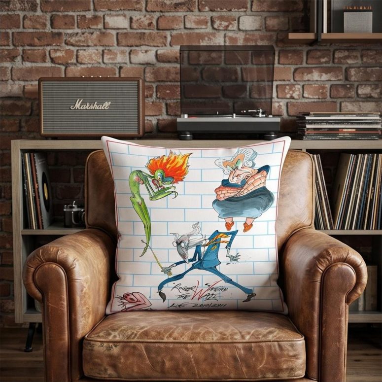 Pink Floyd Pillow Cover - Roger Waters special tour print The Wall