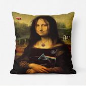 Pink Floyd Pillow Cover - TDSOTM Vinyl Disk Animals Atom Heart Mother Monalisa Parody
