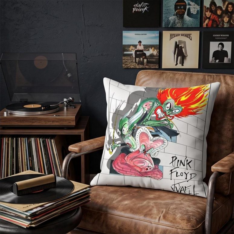 Pink Floyd Pillow Cover - The Characters The Wall Pink Floyd Pillow Cover - The Characters The Wall