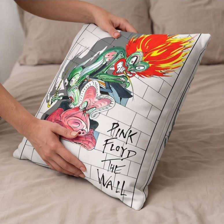 Pink Floyd Pillow Cover - The Characters The Wall Pink Floyd Pillow Cover - The Characters The Wall