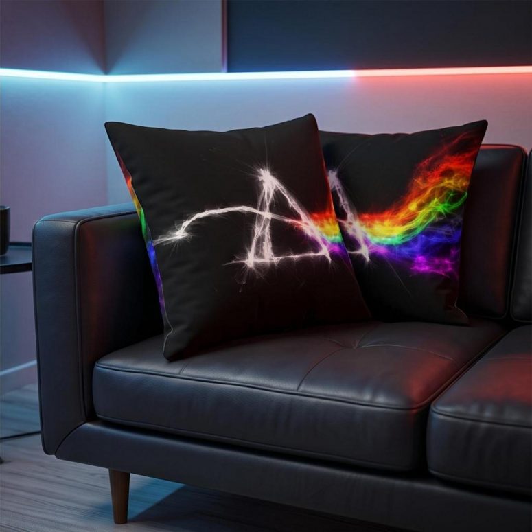Pink Floyd Pillow Cover - The Dark Side Of The Moon Electric Smoke