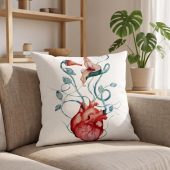 Pink Floyd Pillow Cover - The Wall Flower Heart What shall we do now