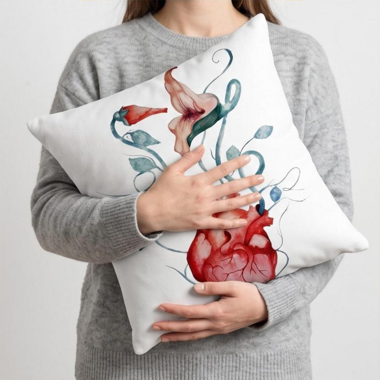 Pink Floyd Pillow Cover - The Wall Flower Heart What shall we do now