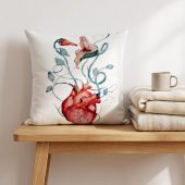 Pink Floyd Pillow Cover - The Wall Flower Heart What shall we do now