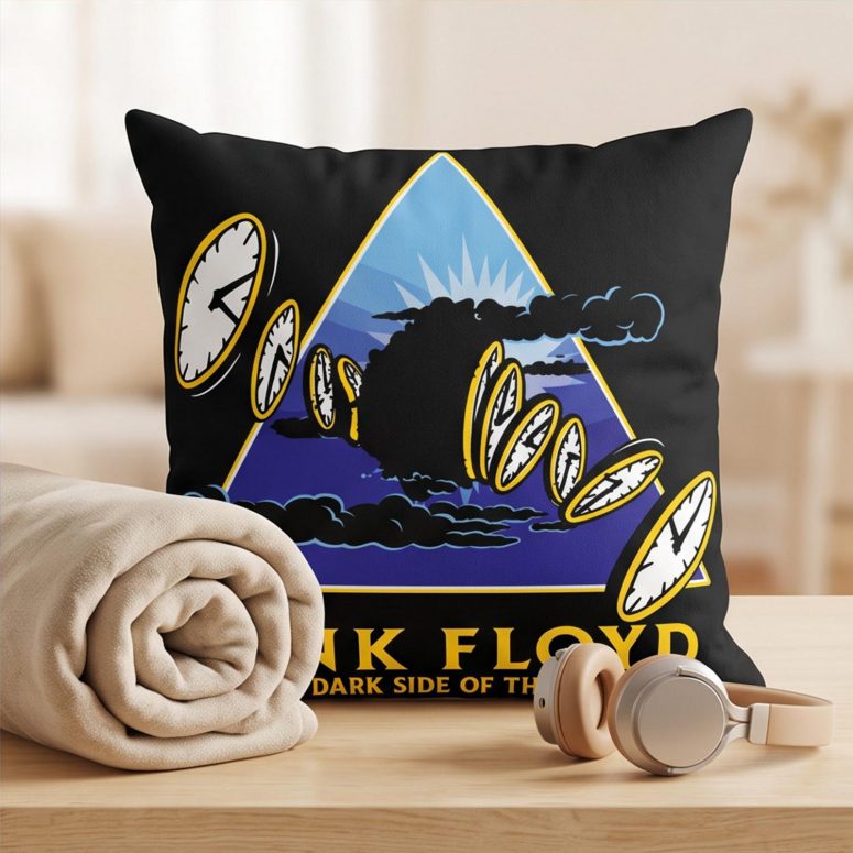 Pink Floyd Pillow Cover - Time Dark Side Of The Moon