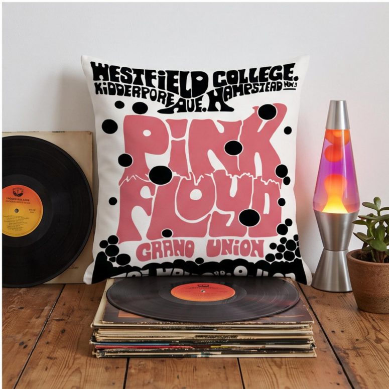 Pink Floyd Pillow Cover - Westfield College Hampstead Concert 1968 Pink Floyd Pillow Cover - Westfield College Hampstead Concert 1968