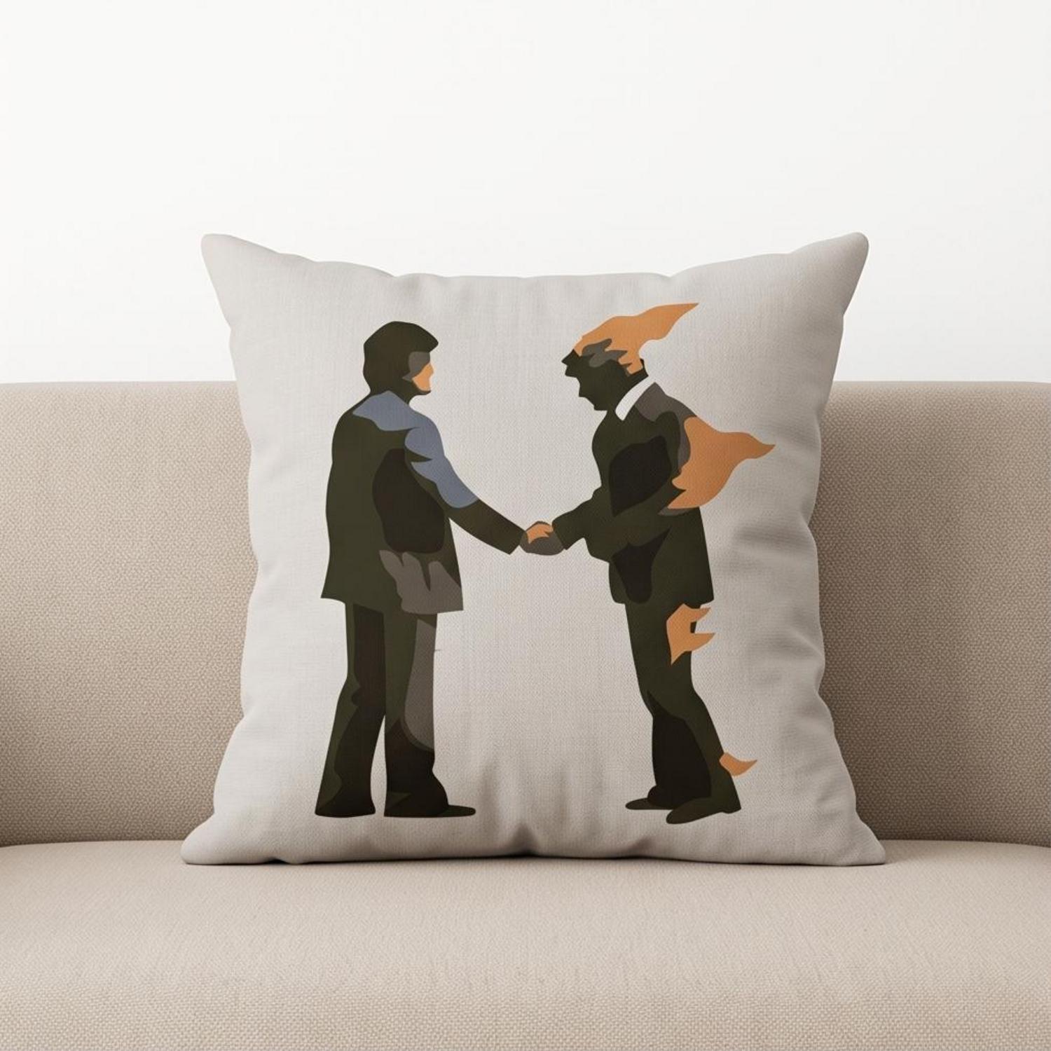 Pink Floyd Pillow Cover - Wish You Were Here Burning Man Pink Floyd Pillow Cover - Wish You Were Here Burning Man