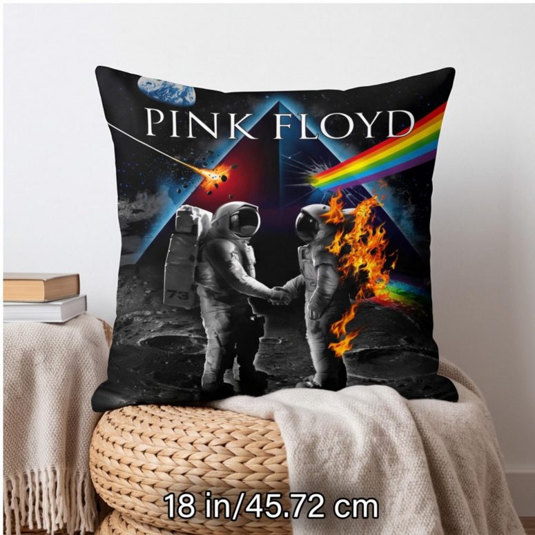 Pink Floyd Pillow Cover - Wish You Were Here DSOTM Astronaut Handshake