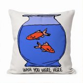 Pink Floyd Pillow Cover - Wish You Were Here lost souls in Fish Bowl Doodle Art