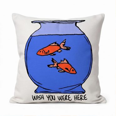 Pink Floyd Pillow Cover - Wish You Were Here lost souls in Fish Bowl Doodle Art Pink Floyd Pillow Cover - Wish You Were Here lost souls in Fish Bowl Doodle Art