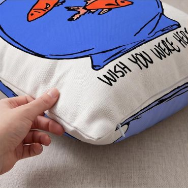 Pink Floyd Pillow Cover - Wish You Were Here lost souls in Fish Bowl Doodle Art
