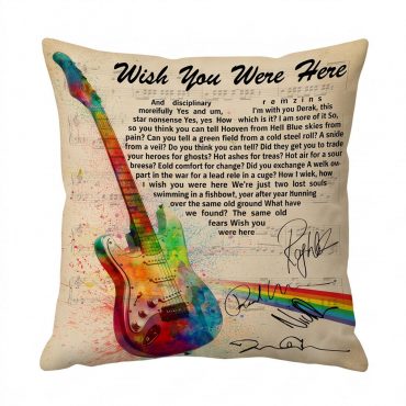 Pink Floyd Pillow Cover - Wish You Were Here Pink Floyd Sign Guitar Pink Floyd Pillow Cover - Wish You Were Here Pink Floyd Sign Guitar