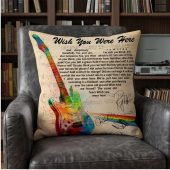 Pink Floyd Pillow Cover - Wish You Were Here Pink Floyd Sign Guitar