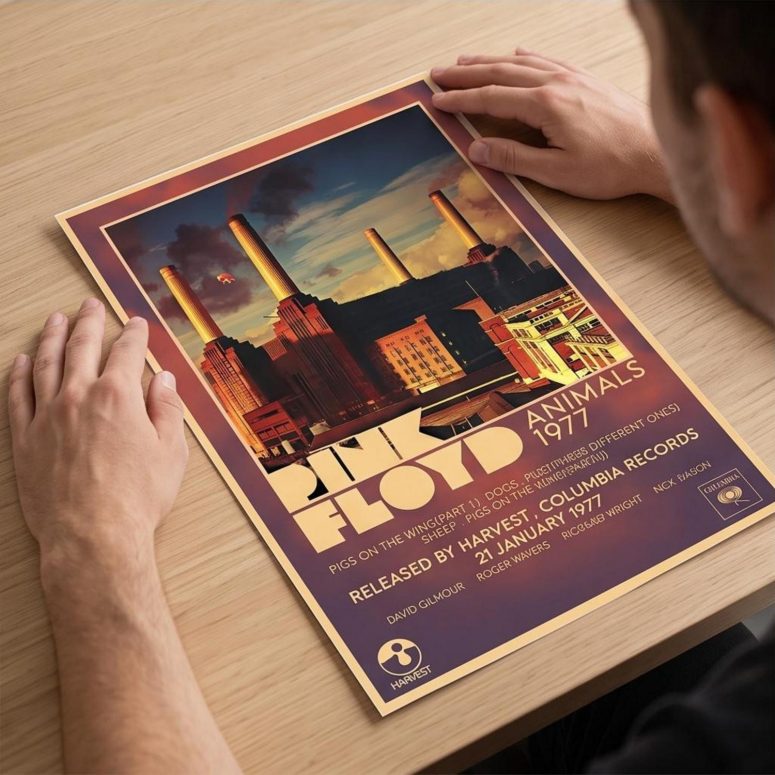 Pink Floyd Poster - 1977 Animals Album Pink Floyd Poster - 1977 Animals Album