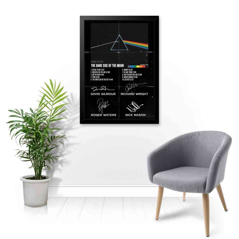 Pink Floyd Poster - The Dark Side of the Moon Signatures Of The Members Pink Floyd Poster - The Dark Side of the Moon Signatures Of The Members