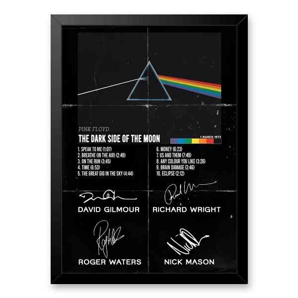 Pink Floyd Poster - The Dark Side of the Moon Signatures Of The Members Pink Floyd Poster - The Dark Side of the Moon Signatures Of The Members