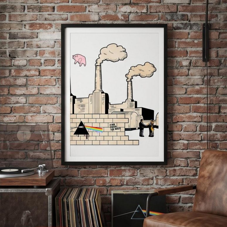 Pink Floyd Poster - Album Art DSOTM Animals The Wall Pink Floyd Poster - Album Art DSOTM Animals The Wall